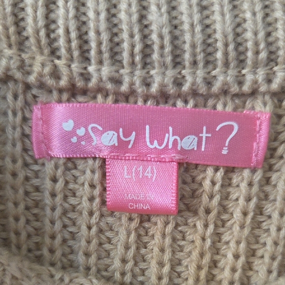 Say What? Tan Knit Sweater - Picture 2 of 4